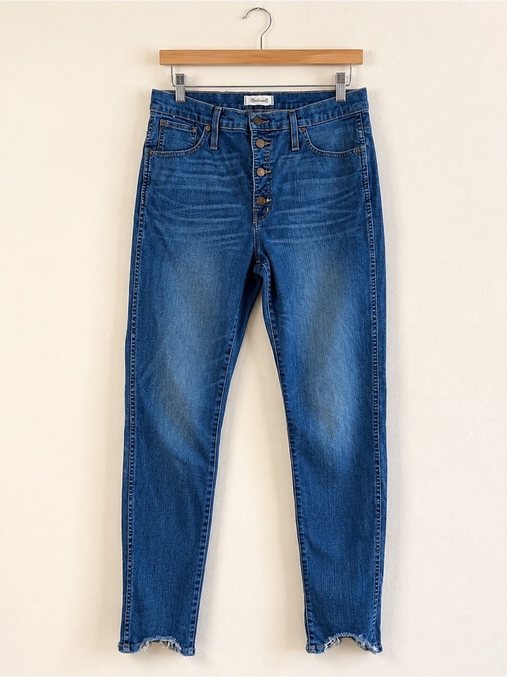 Madewell 10” High Rise Skinny Jeans 31T Raw Step Hem Blue Denim Women’s 31 - Picture 1 of 9